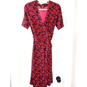 Ann Taylor Geometric Faux Wrap Dress. Size 2.